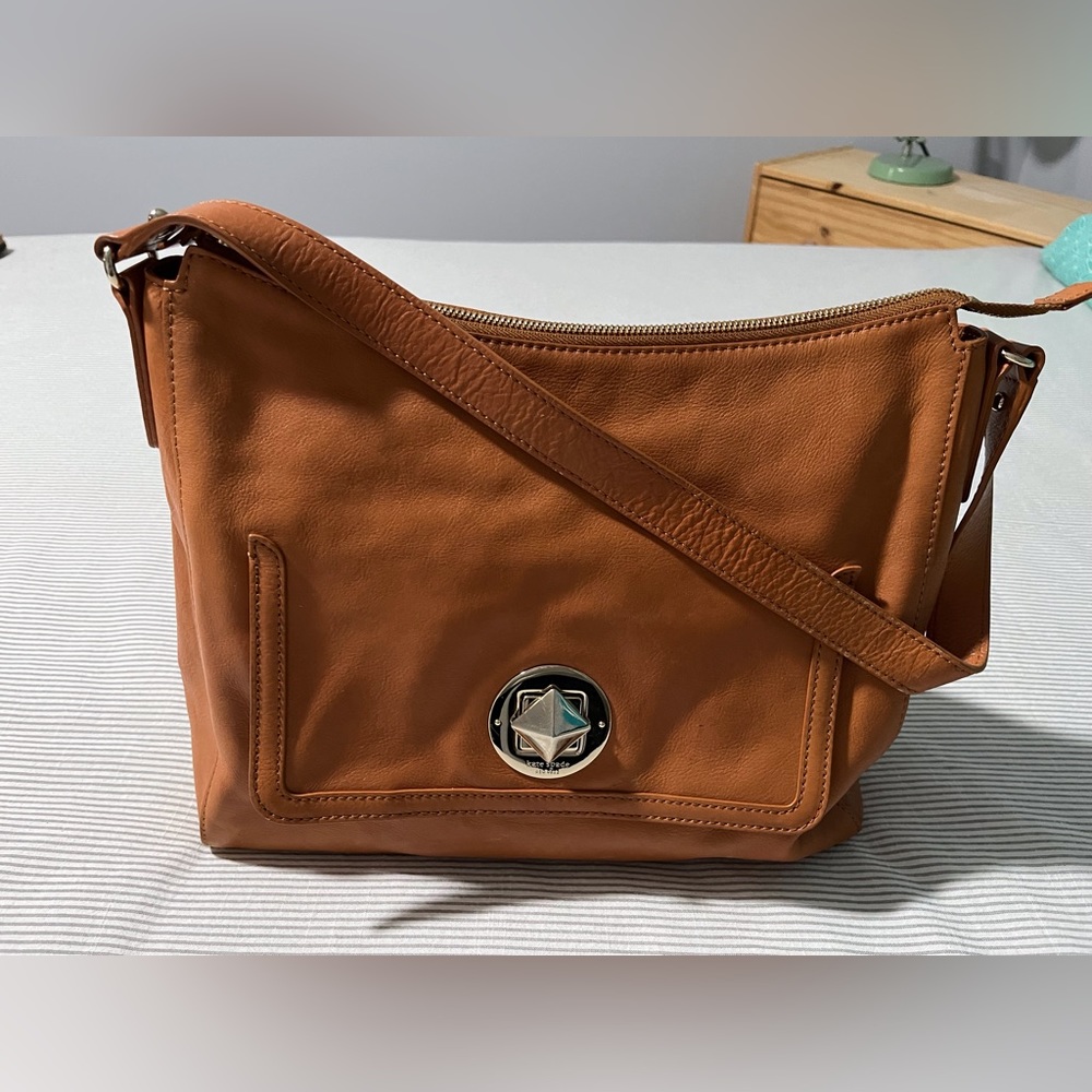 Kate Spade leather shoulder bag. Doe skin color.